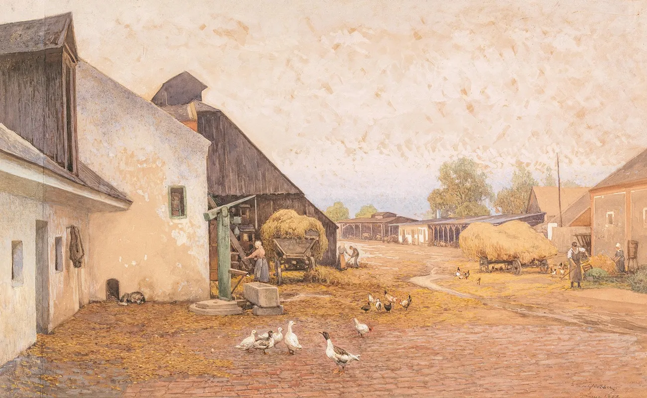 Bauernhof Bei Ganserndorf by Rudolf Weber - Canvas Print