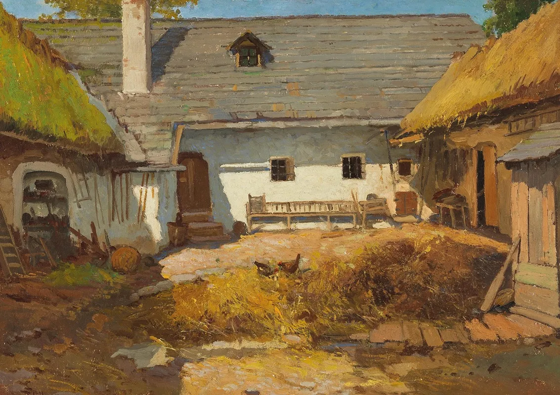 Bauernhof Bei Heinreichs by Konstantin Stoitzner - Canvas Print