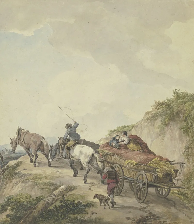 Bauernwagen In Bergiger Landschaft