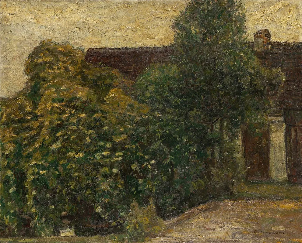 Baume Vor Dem Haus by Adolf Hölzel - Canvas Print