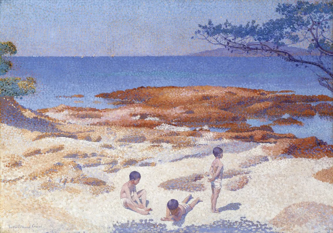 Beach At Cabasson Baigne Cul by Henri-Edmond Cross - Canvas Print