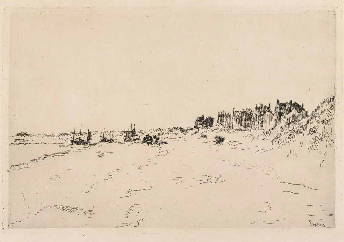 Beach At La Panne by James Ensor - Canvas Print