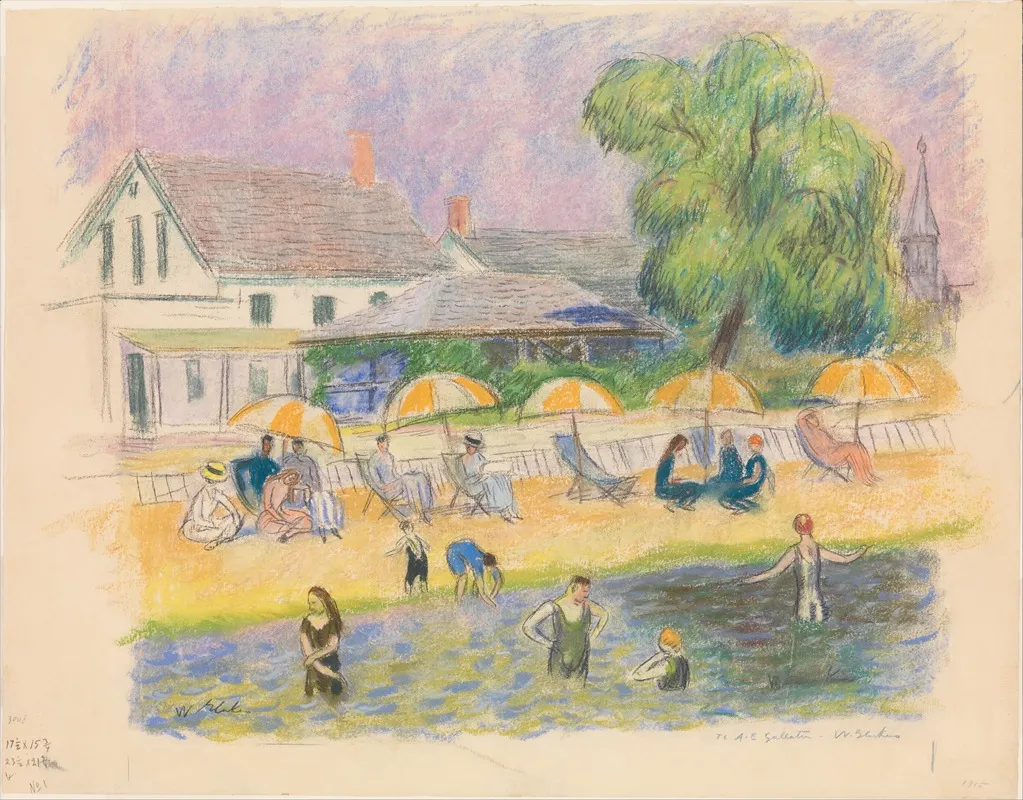 Beach Scene 20 by William James Glackens - Canvas Print