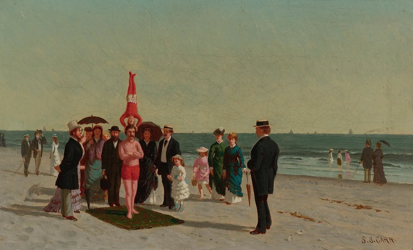 Beach Scene With Acrobats