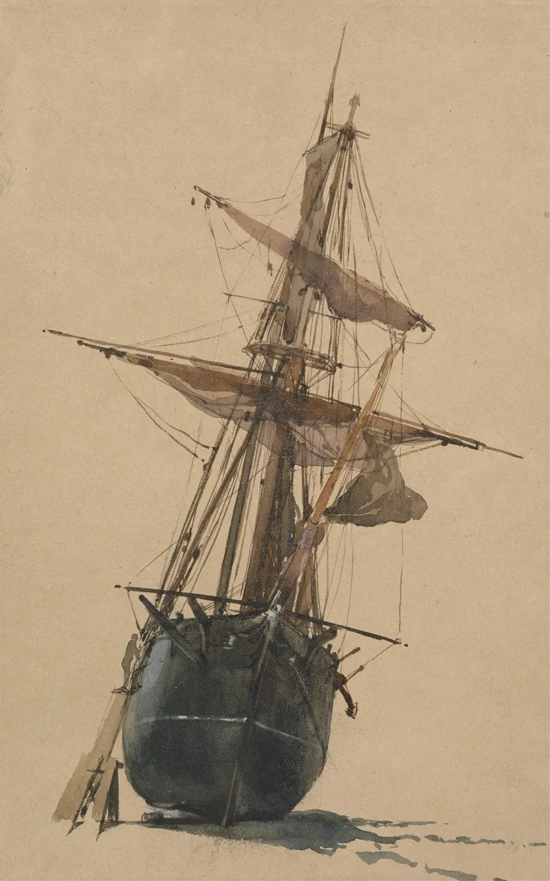 Beached Fishing Vessel by Thomas Miles Richardson - Canvas Print
