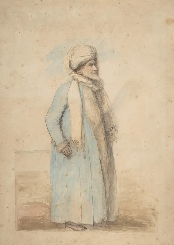 Bearded Man In Oriental Costume by Ozias Humphrey - Canvas Print