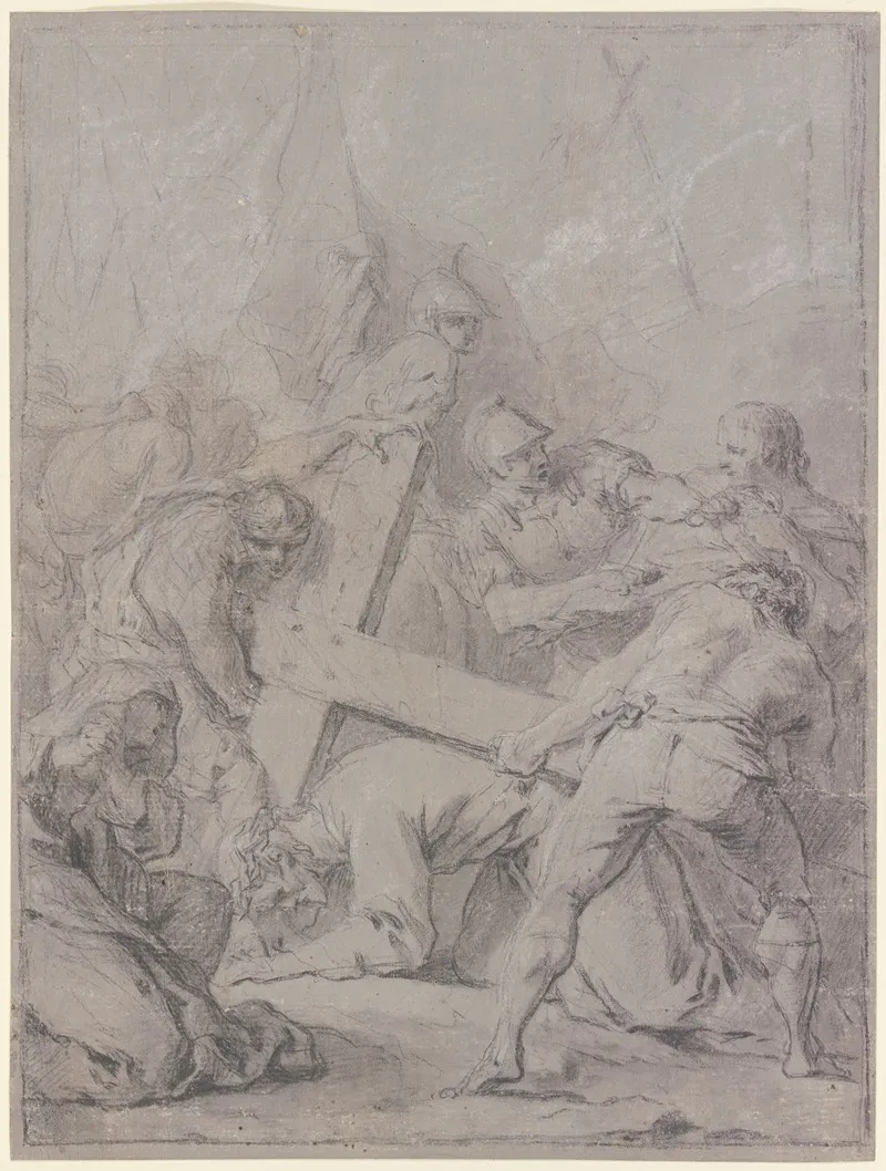 Bearing Of The Cros by Pierre Subleyras - Canvas Print