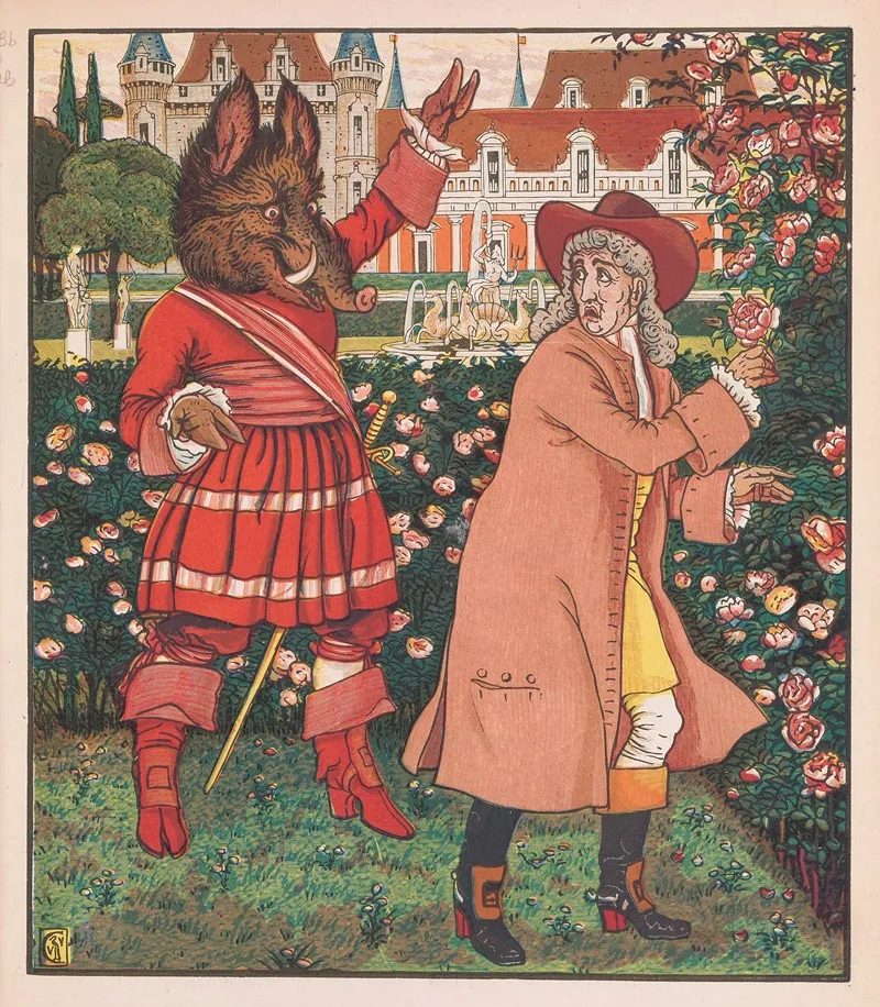 Beauty And The Beast Pl 01 by Walter Crane - Canvas Print