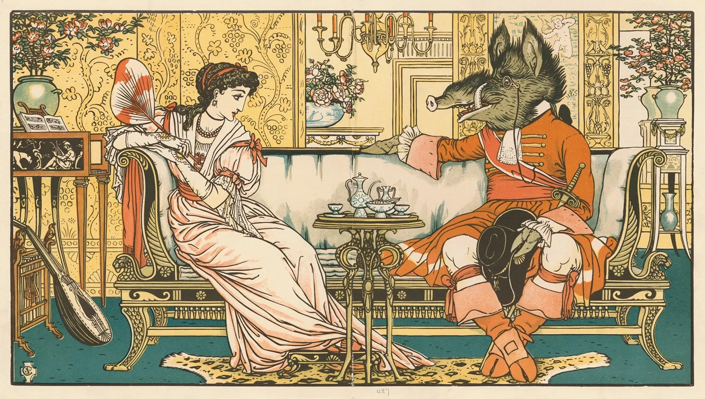 Beauty And The Beast Pl 03 by Walter Crane - Canvas Print