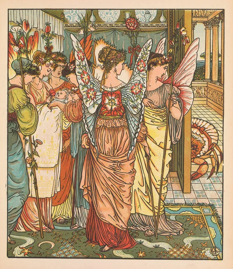 Beauty And The Beast Pl 12 by Walter Crane - Canvas Print
