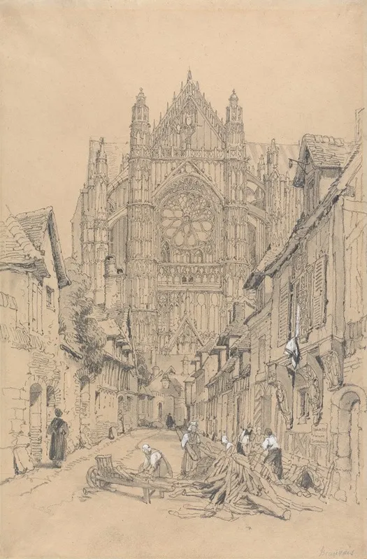 Beauvais Cathedral by Samuel Prout - Canvas Print