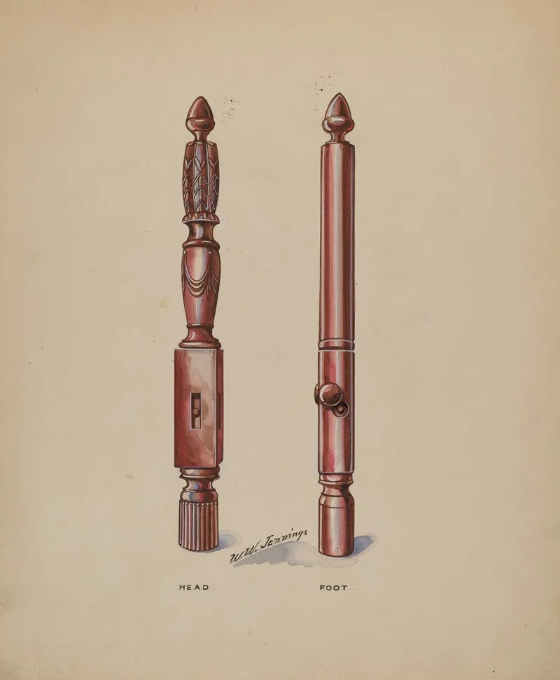 Bed Posts by Walter W. Jennings - Canvas Print
