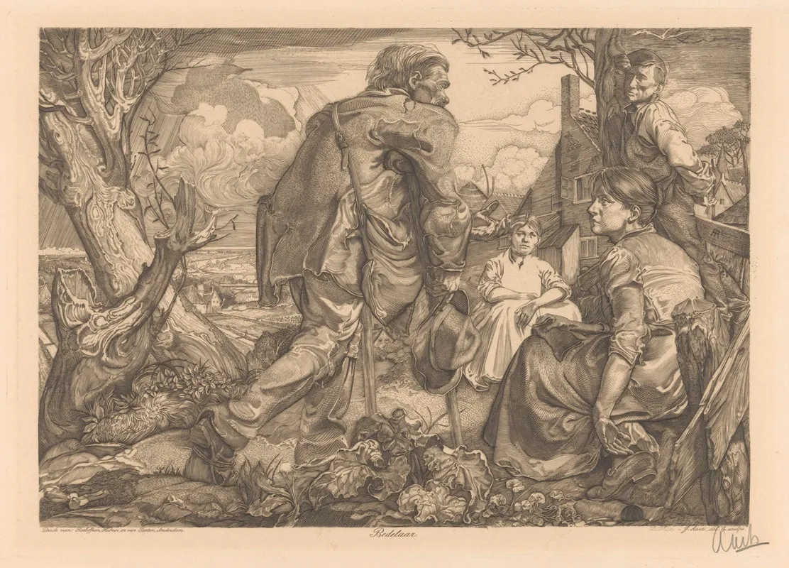 Bedelaar 2 by Johannes Josephus Aarts - Canvas Print