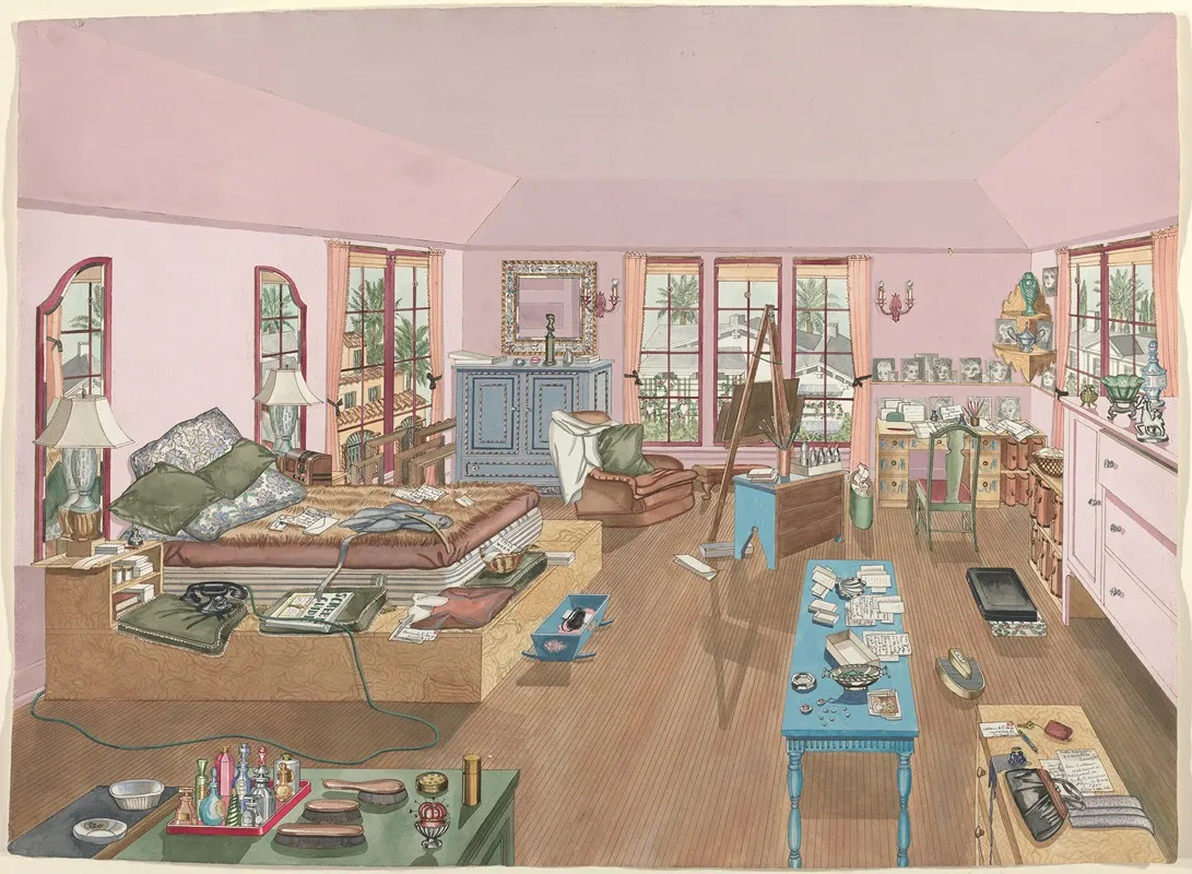 Bedroom 1940 by Perkins Harnly - Canvas Print