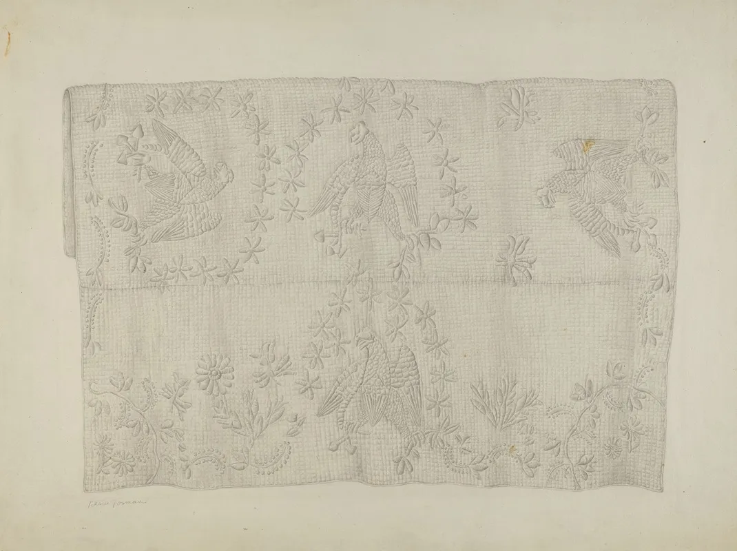 Bedspread 7 by Bessie Forman - Canvas Print