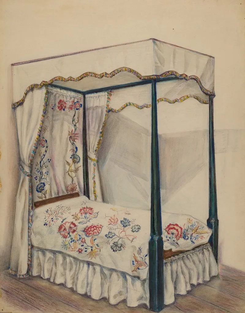 Bedstead 4 by Irene Malawicz - Canvas Print