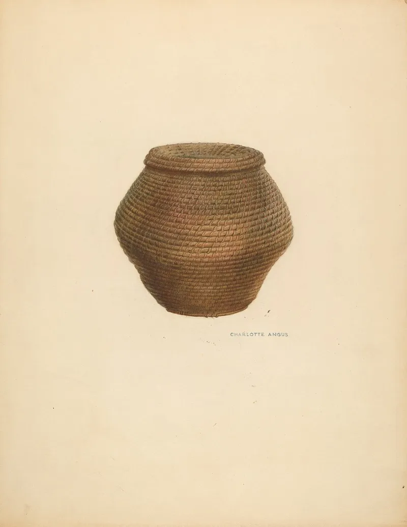Bee Basket And Cover by Charlotte Angus - Canvas Print