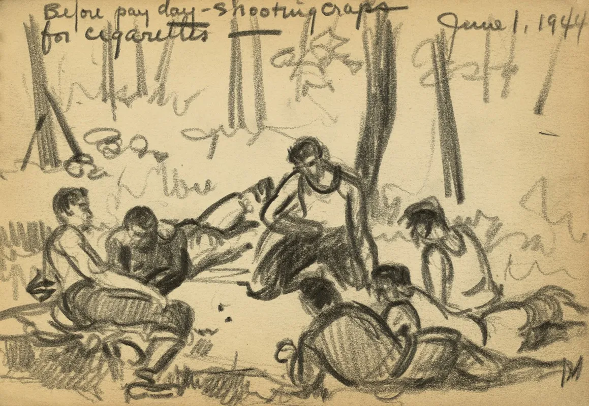 Before Pay Day Shooting Craps For Cigarettes