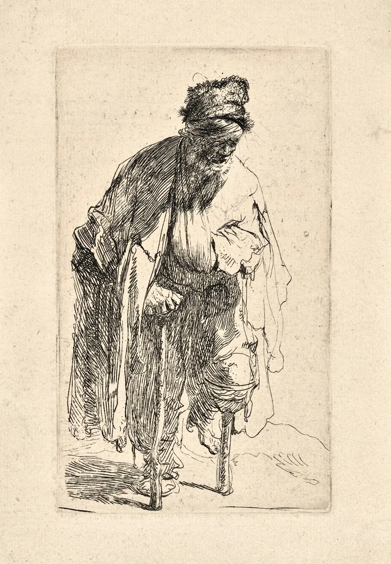 Beggar With A Wooden Leg 2 by Rembrandt van Rijn - Canvas Print