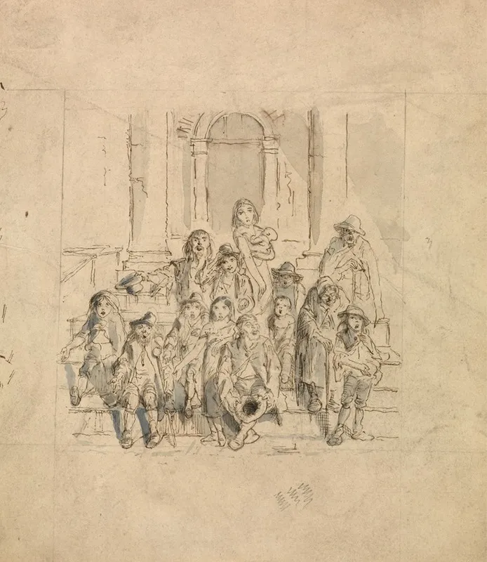 Beggars 3 by George Augustus Sala - Canvas Print