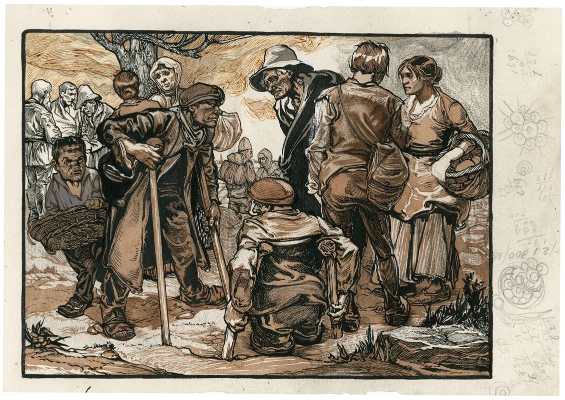 Beggars And Cripples by Johannes Josephus Aarts - Canvas Print