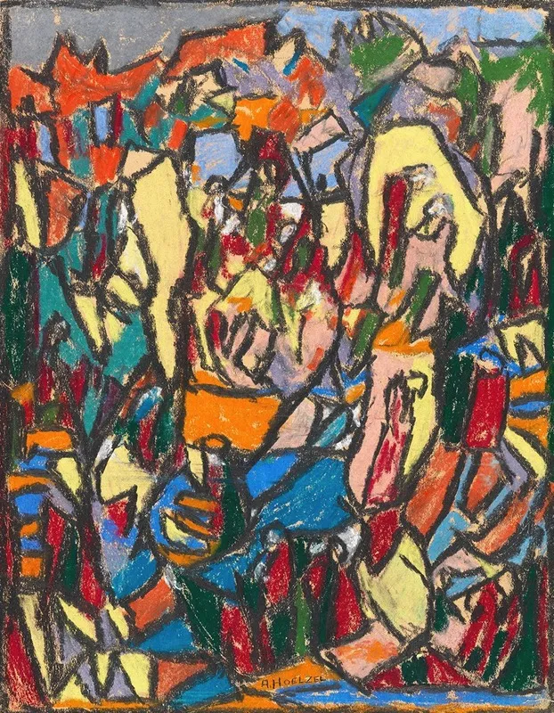 Belebte Landschaft by Adolf Hölzel - Canvas Print