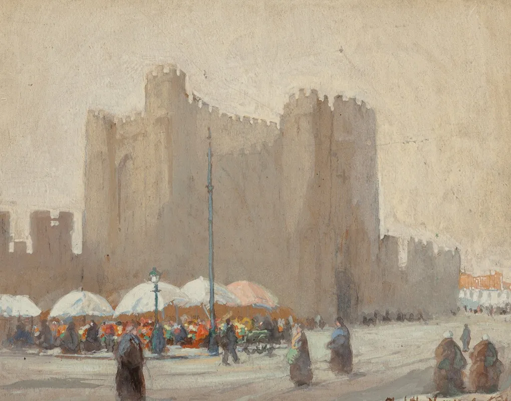 Belgian Flower Vendors Gravensteen Castle Gent Belgium