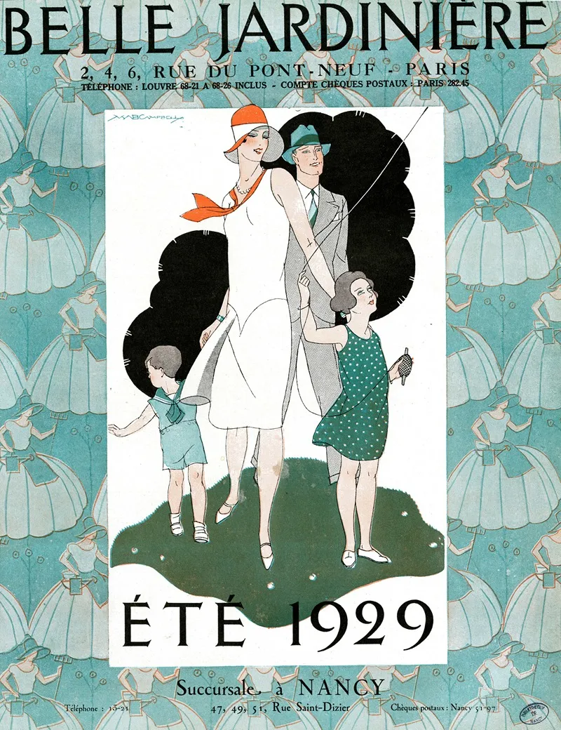 Belle Jardiniere Ete 1929 by M. B. Campbell - Canvas Print