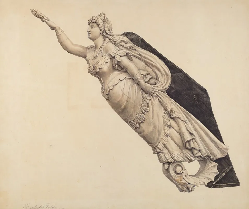 Belle Of Oregon Figurehead by Elisabeth Fulda - Canvas Print
