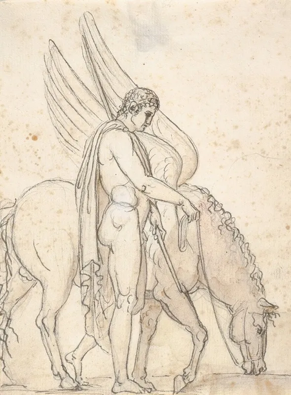 Bellerophon And Pegasus by Bertel Thorvaldsen - Canvas Print