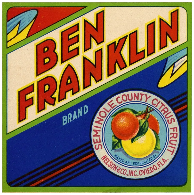 Ben Franklin Brand Citrus Label 2