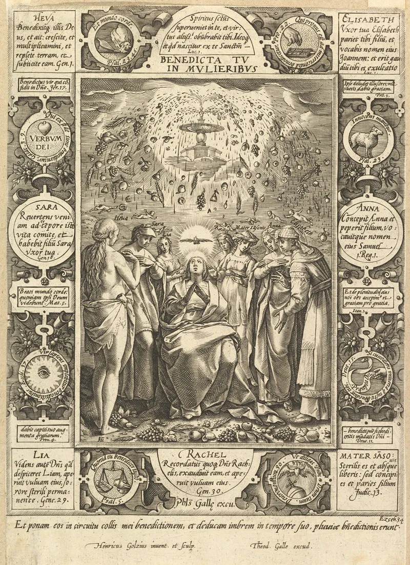 Benedicta Tu In Mulieribus by Hendrick Goltzius - Canvas Print