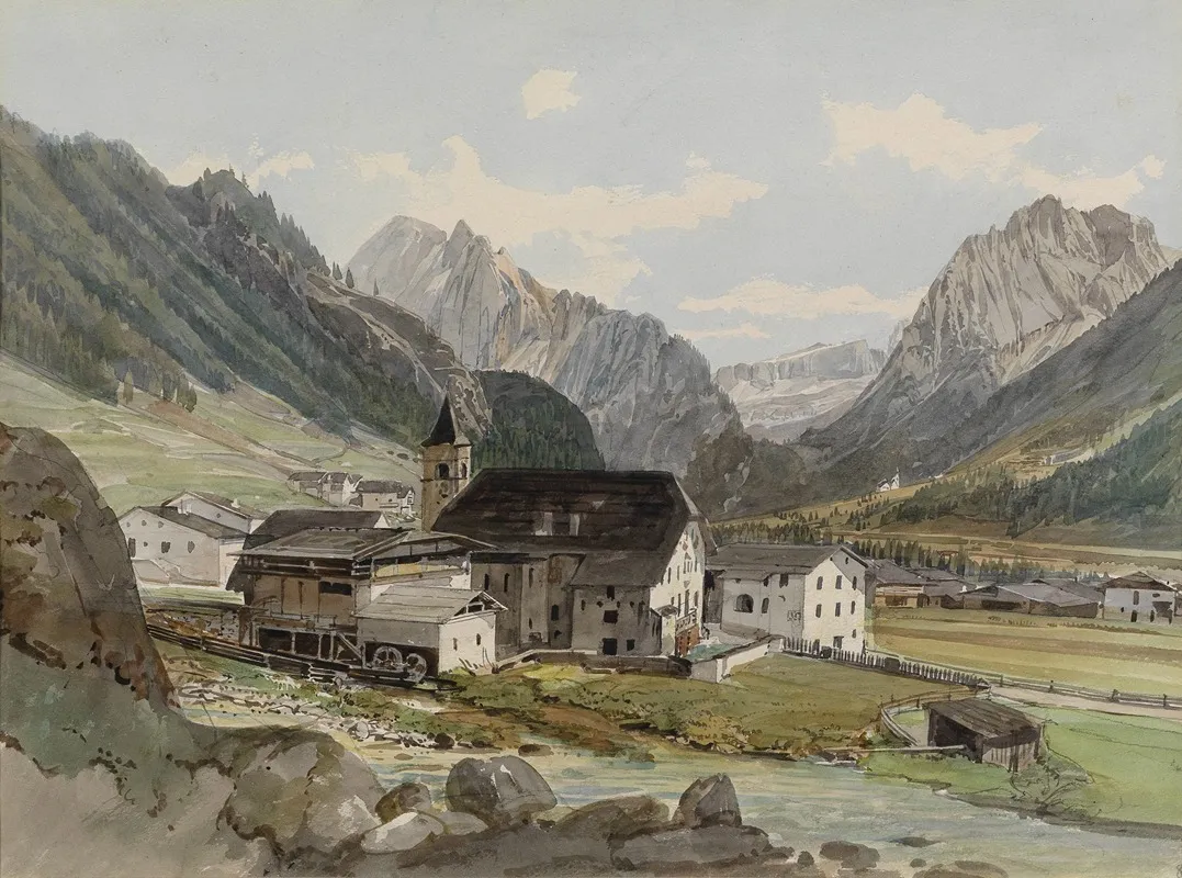 Bergdorf Mit Einer Kleinindustrieanlage