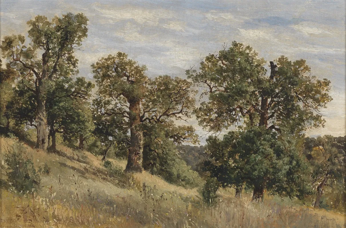 Berghang Mit Baum by Theodor Von Hörmann - Canvas Print
