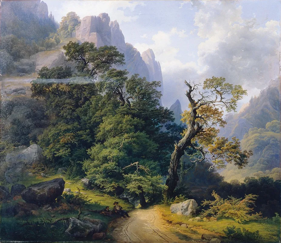 Berglandschaft by Joseph Holzer - Canvas Print
