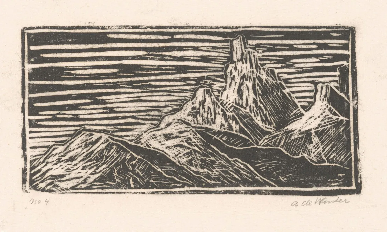 Berglandschap 6 by Janus de Winter - Canvas Print