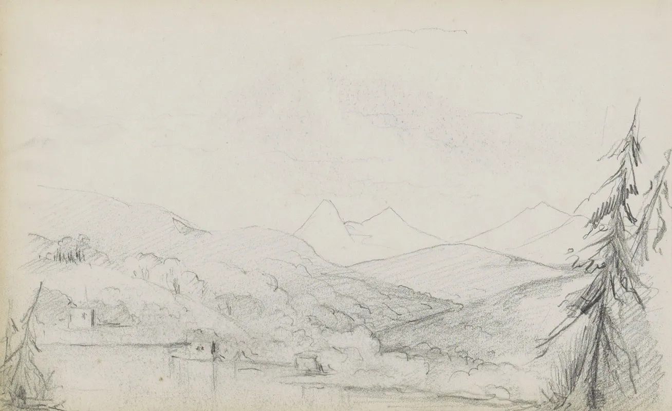 Berglandschap Met Een Meer by Marius Bauer - Canvas Print