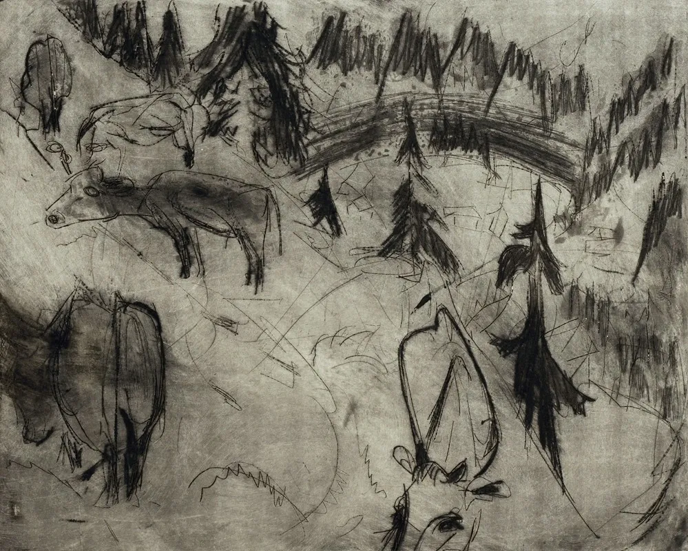 Bergweide by Albert Müller - Canvas Print