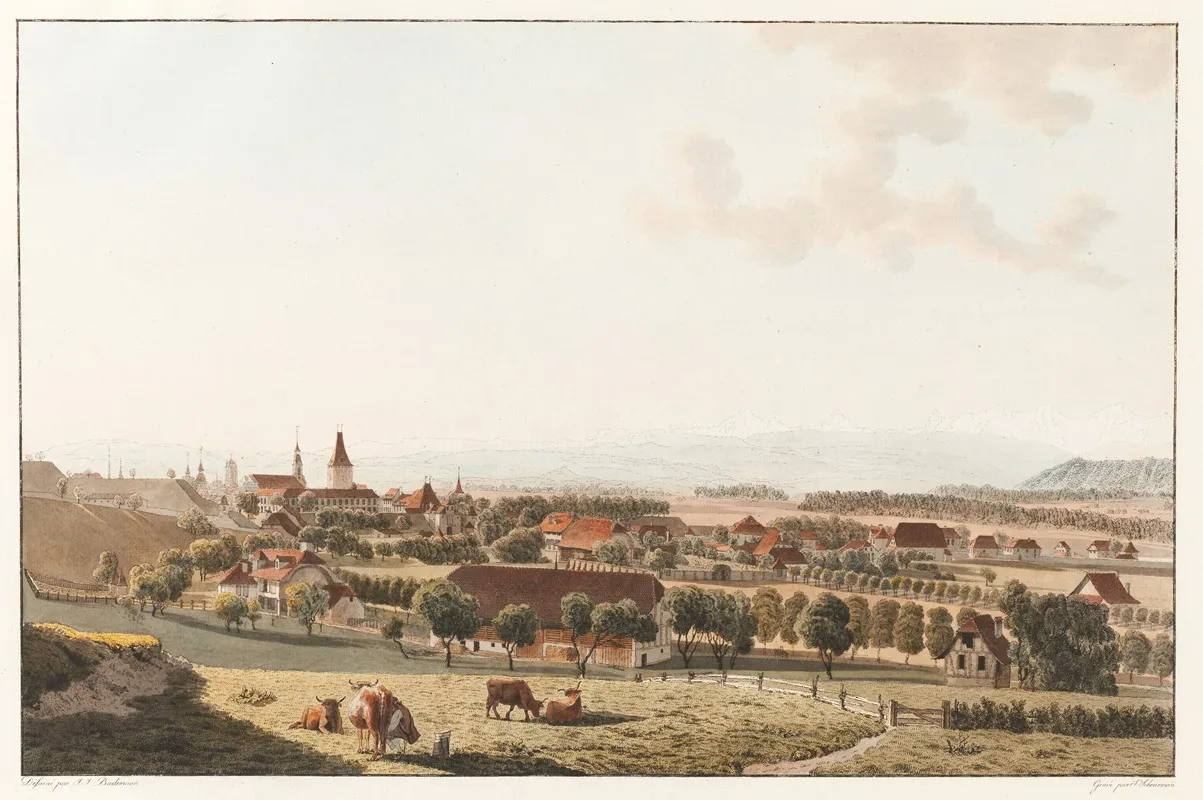 Bern Von Nordwesten by Johann Jakob Biedermann - Canvas Print