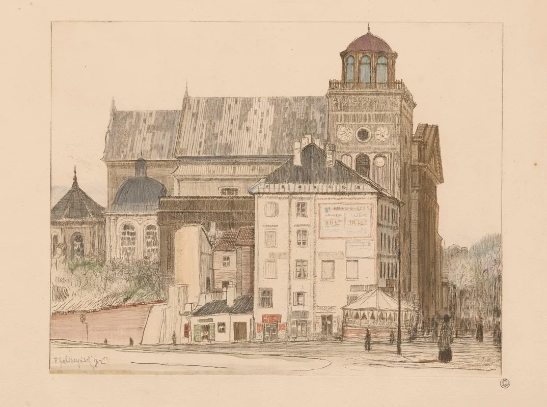 Bernardine Church And Tower In Warsaw by Feliks Jabłczyński - Canvas Print