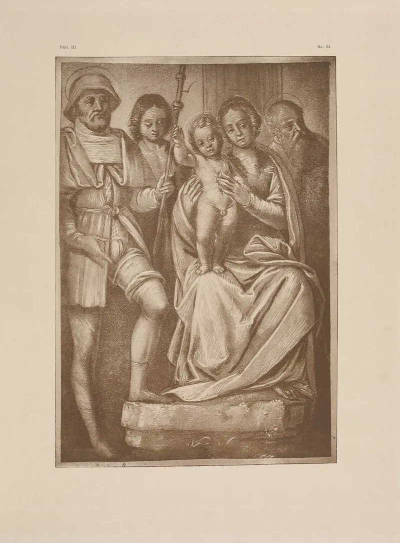 Bernardino Lanino Madonna And Child With St Roch And St Jerome by P. &amp; D. Colnaghi - Canvas Print