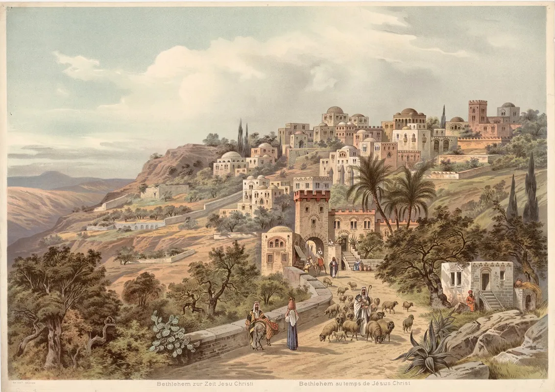 Bethlehem Pa Kristi Tid by Friedrich Perlberg - Canvas Print