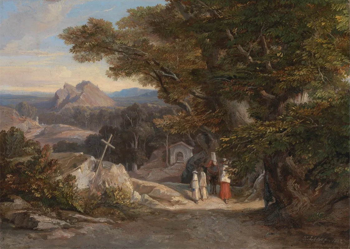 Between Olavano Lcivitella by Edward Lear - Canvas Print