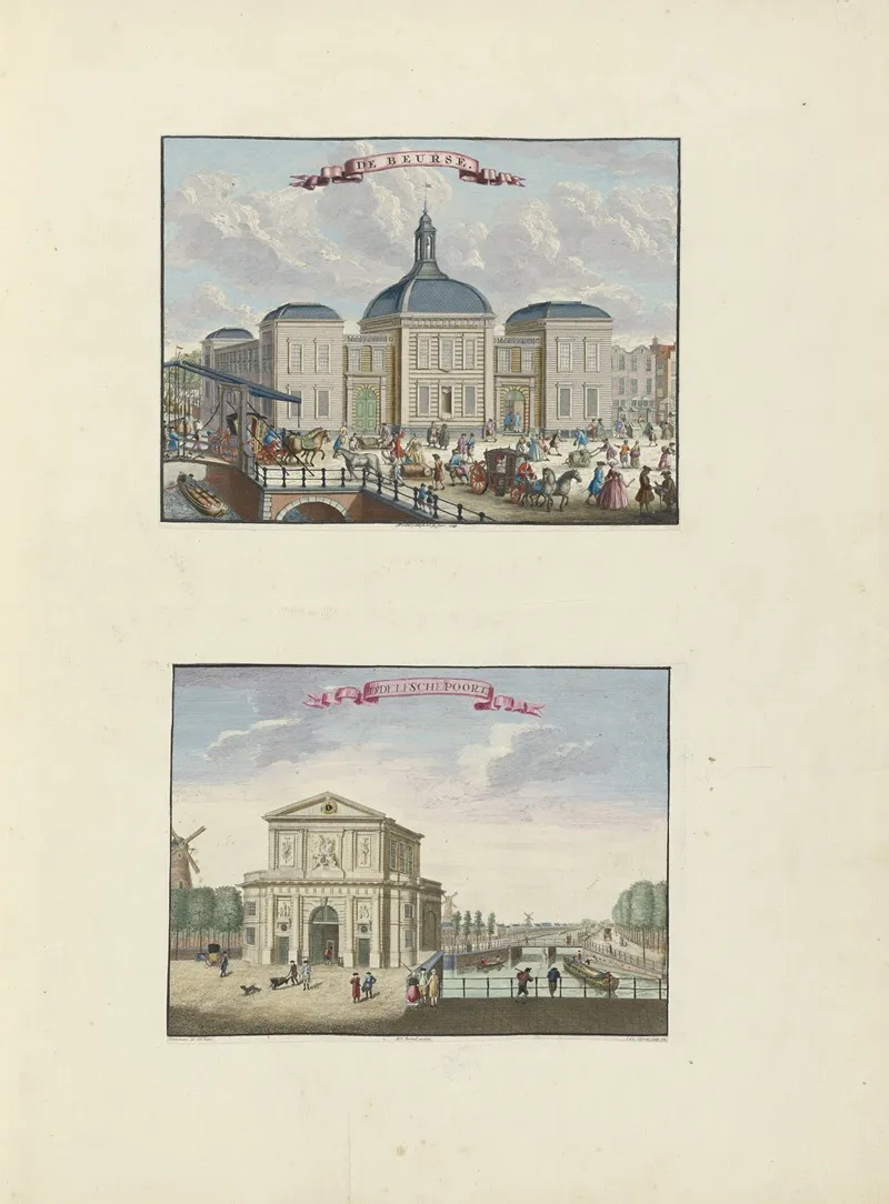 Beurs Delftse Poort De Beurs Ddelfsche Poort by Johannes de Vouw - Canvas Print