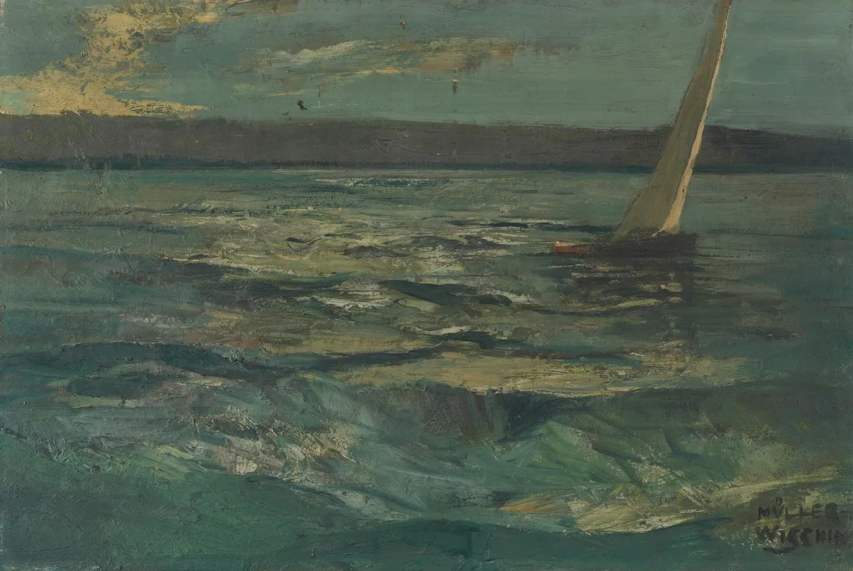 Bewegter See Mit Segelboot