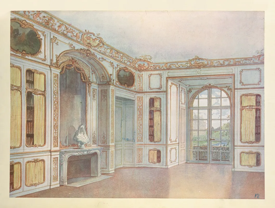 Bibliotheque Du Roi A Versailles by Georges Rémon - Canvas Print