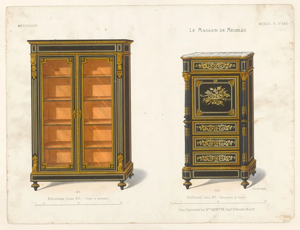 Bibliotheque Louis Xvi Filets Et Bronze Chiffonnier Louis Xvi Marqueterie De Cuivre