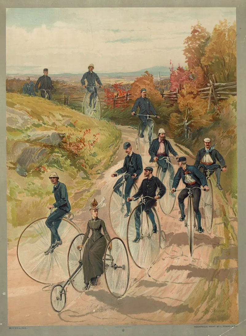Bicycling by Henry Sandham - Canvas Print
