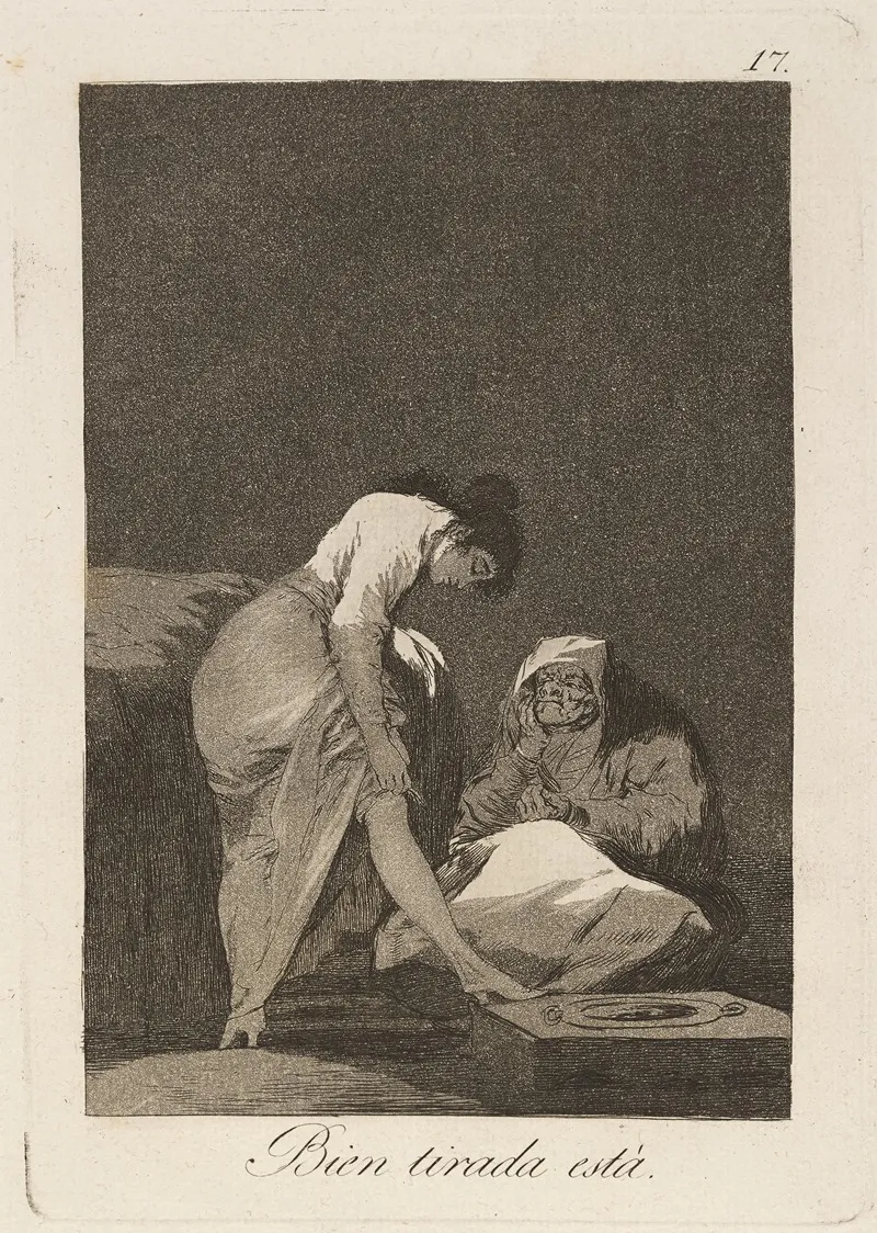 Bien Tirada Esta It Is Nicely Stretched by Francisco de Goya - Canvas Print