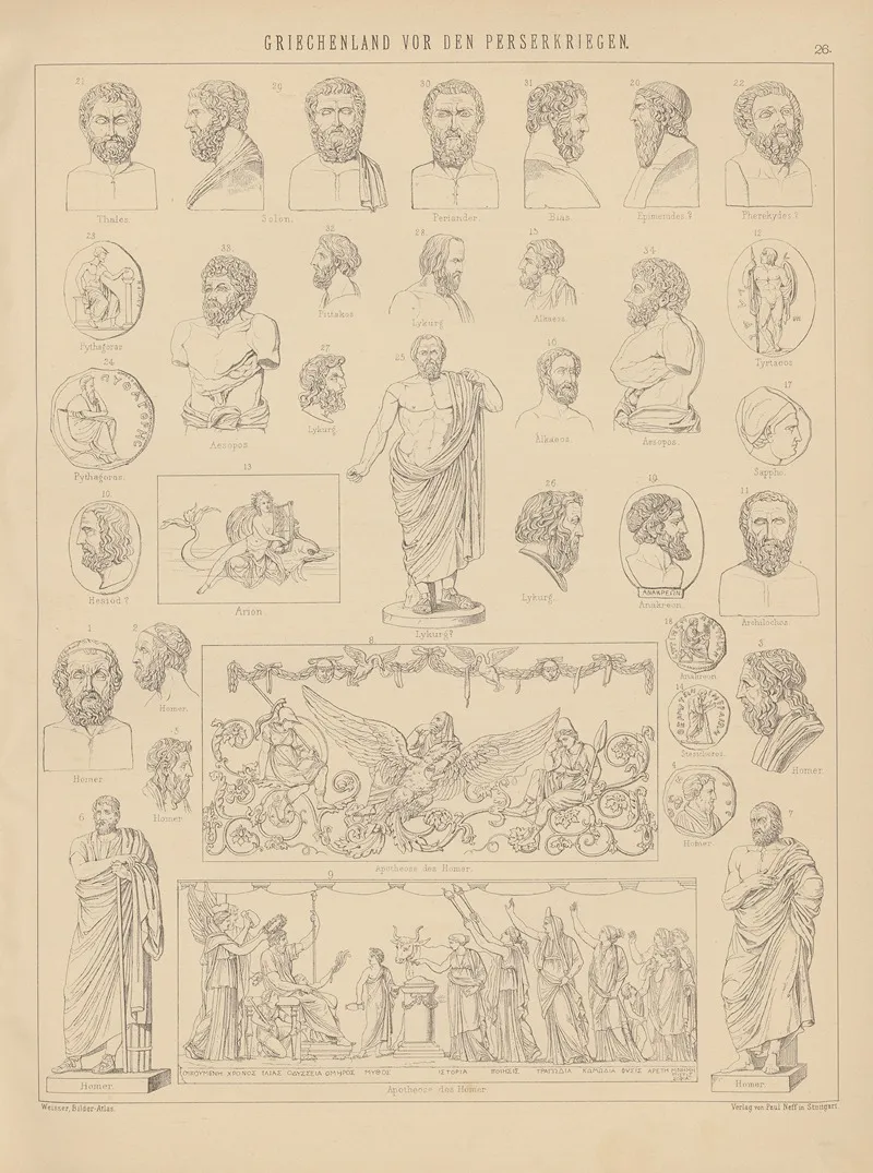 Bilder Atlas Zur Weltgeschichte Pl 026 by Ludwig Weisser - Canvas Print